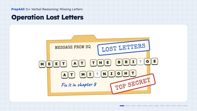Missing Letters: opening of the video lesson